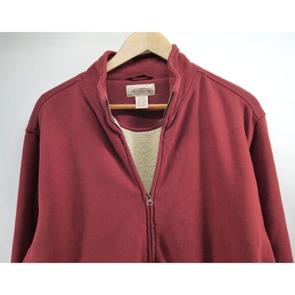 LL Bean MT Sherpa Lined Full Zip Jacket Katahdin Iron Works Red Med Tall - Picture 2 of 8